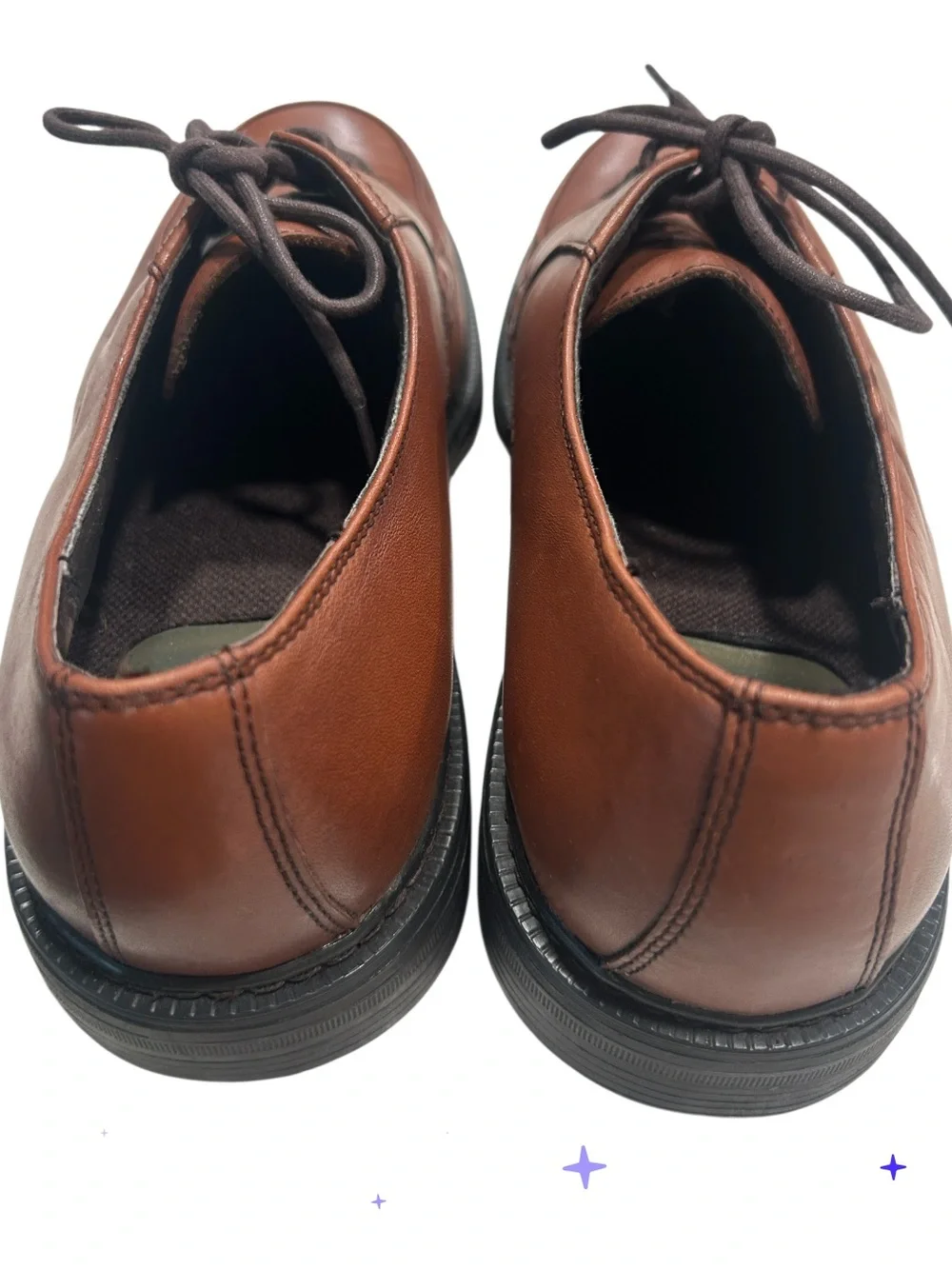 Nunn Bush Men's Brown Leather Comfort Gel Oxford Derby Shoes Size 10